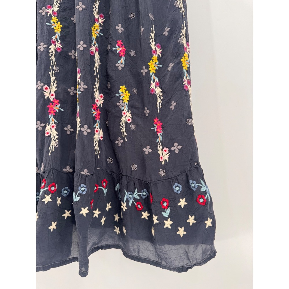 Johnny Was Dress Women S Grey Embroidered Lace Trim Boho Midi Oversized - Picture 14 of 15